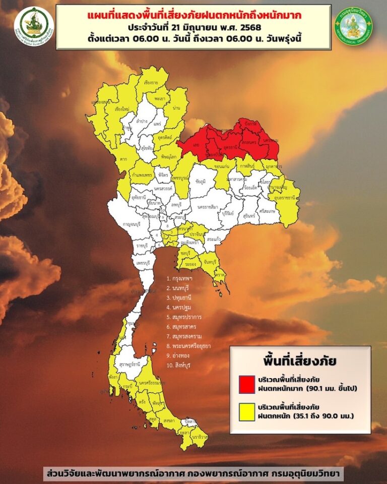ทั่วไทย ชุ่มฉ่ำฝนตกเพิ่มขึ้น “เหนือ-ตะวันออก-ใต้-อีสาน”​ ฝนตกหนัก