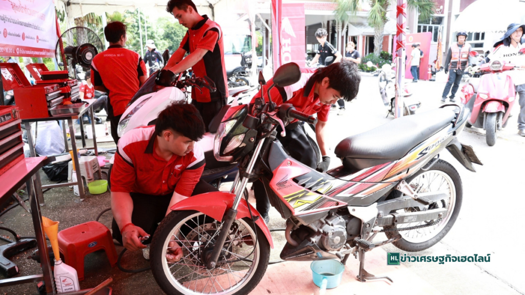 Honda motorcycle repaired